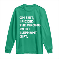 Oh Shit Funny White Elephant Gifts Long Sleeve Shirt - Wonder Print Shop