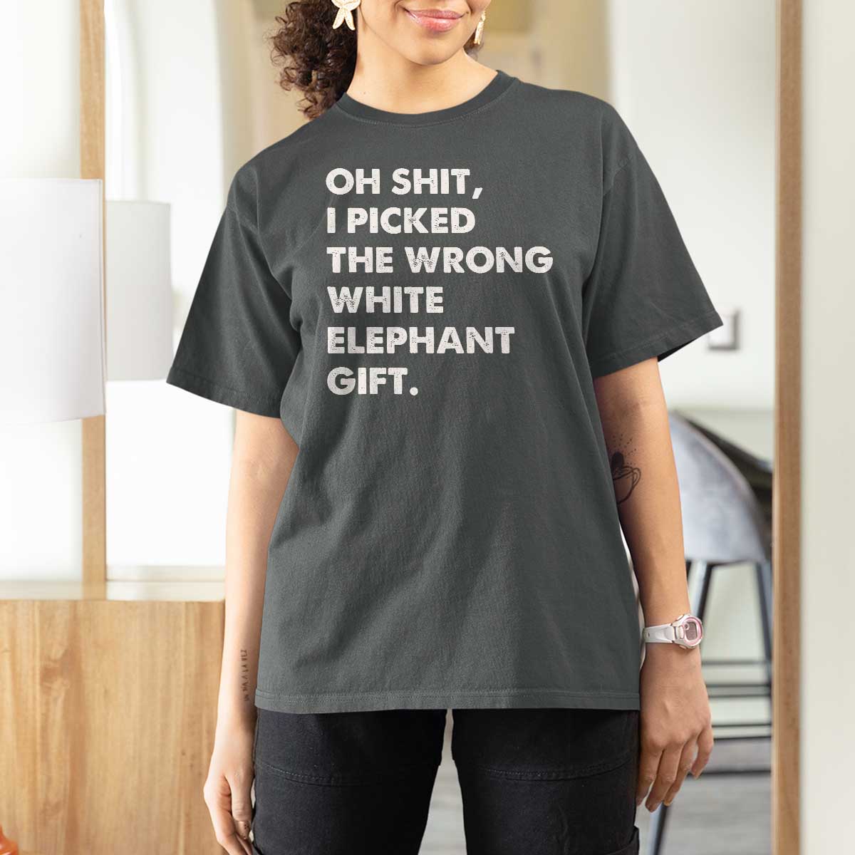 Oh Shit Funny White Elephant Gifts T Shirt For Women - Wonder Print Shop