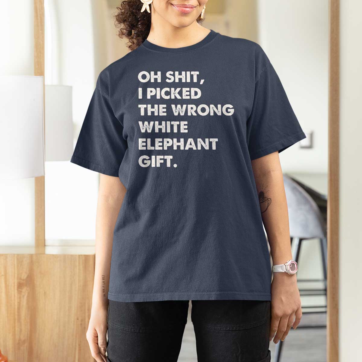 Oh Shit Funny White Elephant Gifts T Shirt For Women - Wonder Print Shop