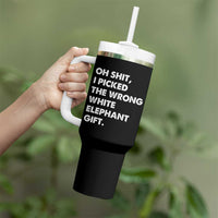 Oh Shit Funny White Elephant Gifts Tumbler With Handle - Wonder Print Shop