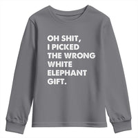 Oh Shit Funny White Elephant Gifts Youth Sweatshirt - Wonder Print Shop
