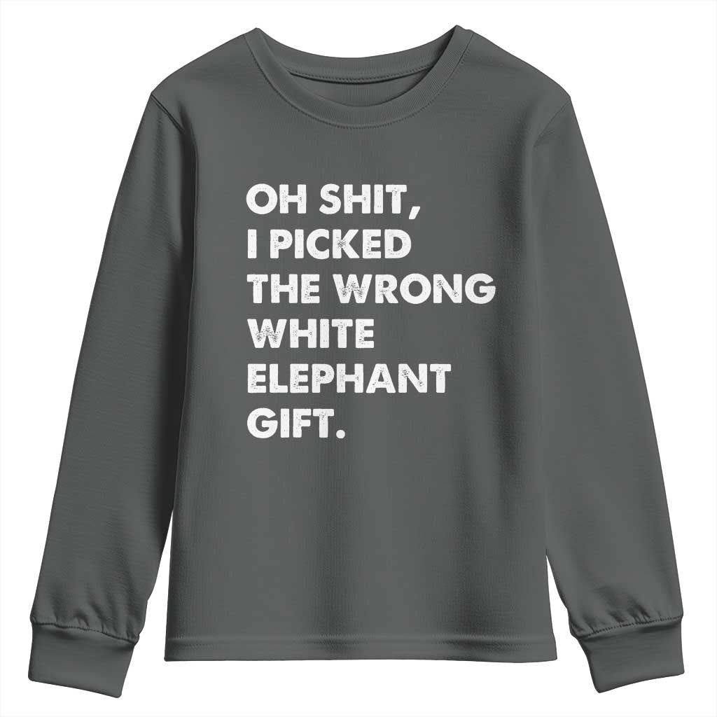 Oh Shit Funny White Elephant Gifts Youth Sweatshirt - Wonder Print Shop
