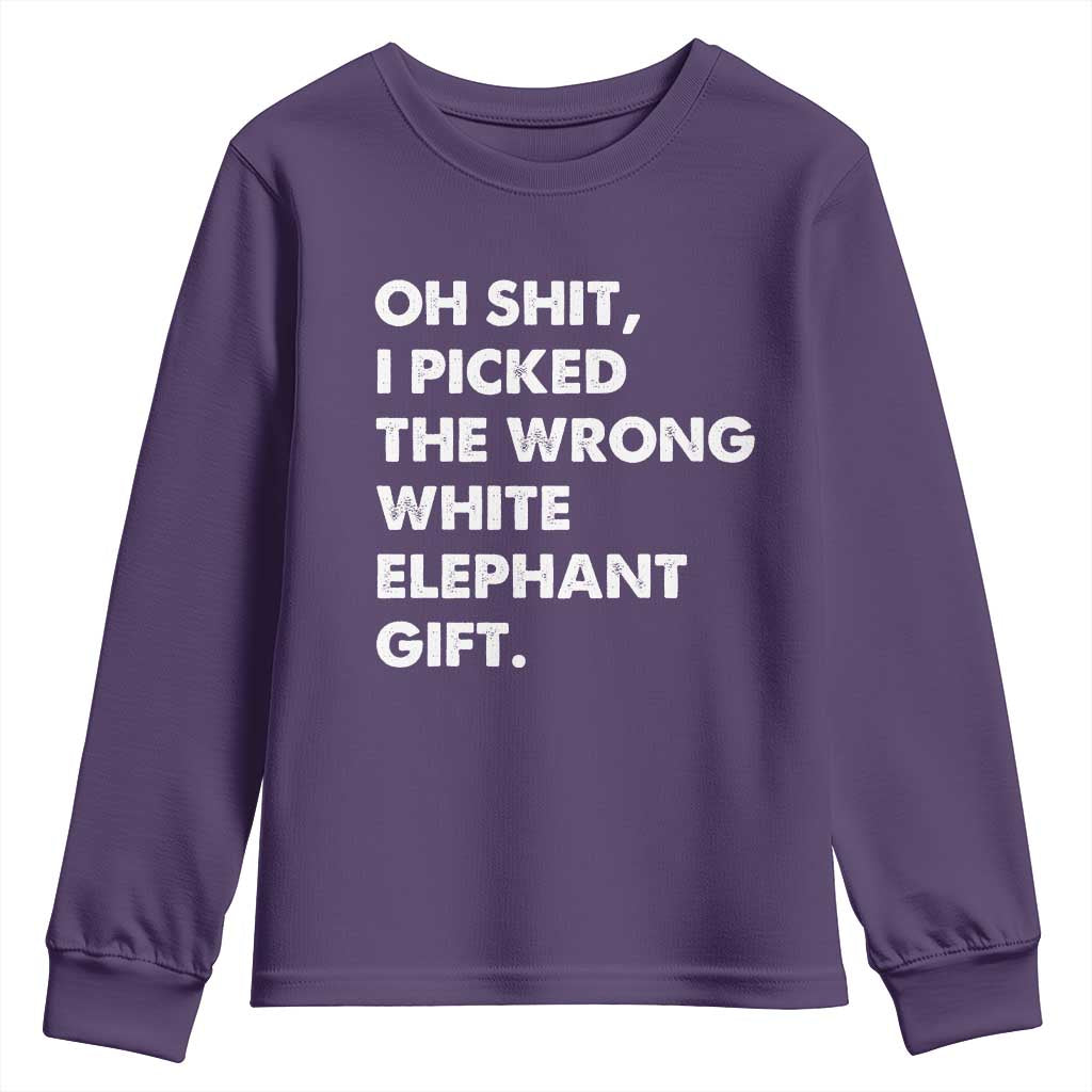 Oh Shit Funny White Elephant Gifts Youth Sweatshirt - Wonder Print Shop