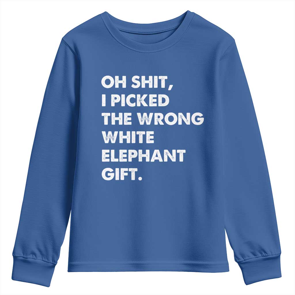 Oh Shit Funny White Elephant Gifts Youth Sweatshirt - Wonder Print Shop