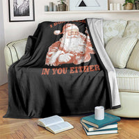 Retro Funny Santa Throw Blanket I Don't Believe In You Either 90s Christmas - Wonder Print Shop