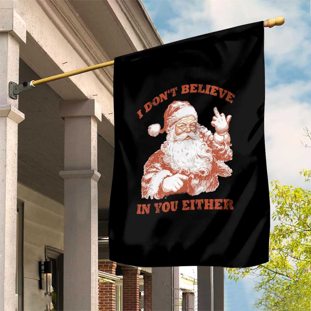 Retro Funny Santa Garden Flag I Don't Believe In You Either 90s Christmas - Wonder Print Shop