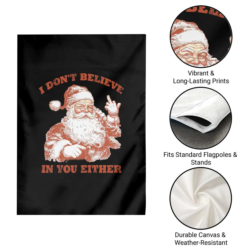 Retro Funny Santa Garden Flag I Don't Believe In You Either 90s Christmas - Wonder Print Shop