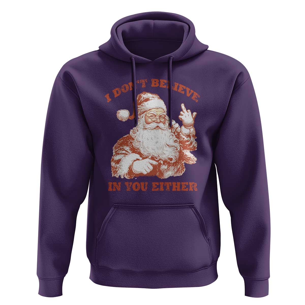 Retro Funny Santa Hoodie I Don't Believe In You Either 90s Christmas - Wonder Print Shop