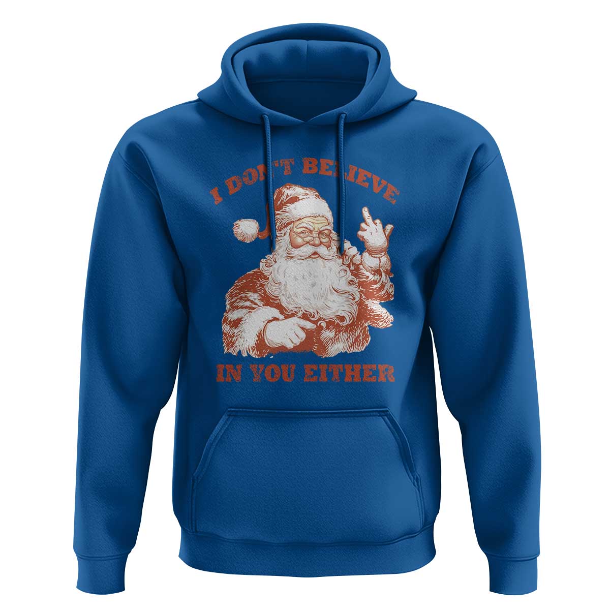 Retro Funny Santa Hoodie I Don't Believe In You Either 90s Christmas - Wonder Print Shop