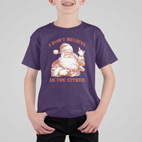 Retro Funny Santa T Shirt For Kid I Don't Believe In You Either 90s Christmas - Wonder Print Shop