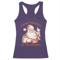 Retro Funny Santa Racerback Tank Top I Don't Believe In You Either 90s Christmas - Wonder Print Shop