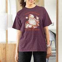 Retro Funny Santa T Shirt For Women I Don't Believe In You Either 90s Christmas - Wonder Print Shop