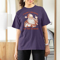 Retro Funny Santa T Shirt For Women I Don't Believe In You Either 90s Christmas - Wonder Print Shop