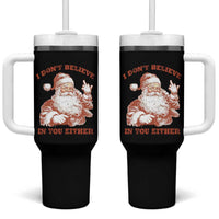 Retro Funny Santa Tumbler With Handle I Don't Believe In You Either 90s Christmas - Wonder Print Shop