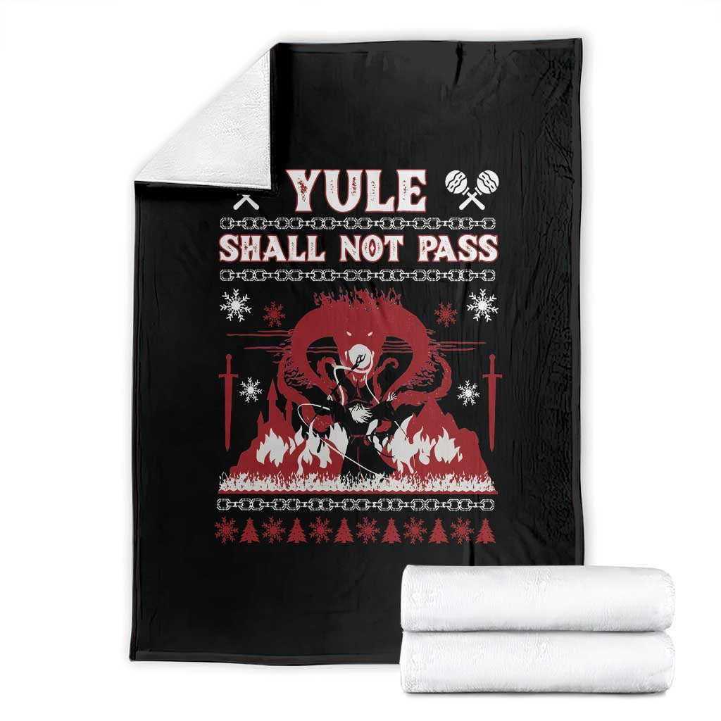 Christmas Yule Shall Not Pass Throw Blanket Fantasy Movie Ugly Xmas - Wonder Print Shop