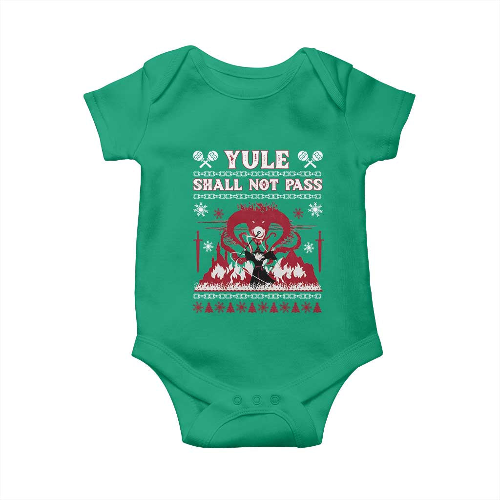 Christmas Yule Shall Not Pass Baby Onesie Fantasy Movie Ugly Xmas - Wonder Print Shop