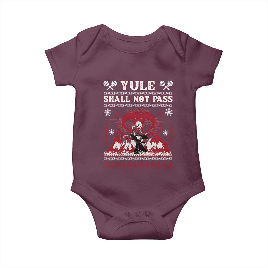 Christmas Yule Shall Not Pass Baby Onesie Fantasy Movie Ugly Xmas - Wonder Print Shop