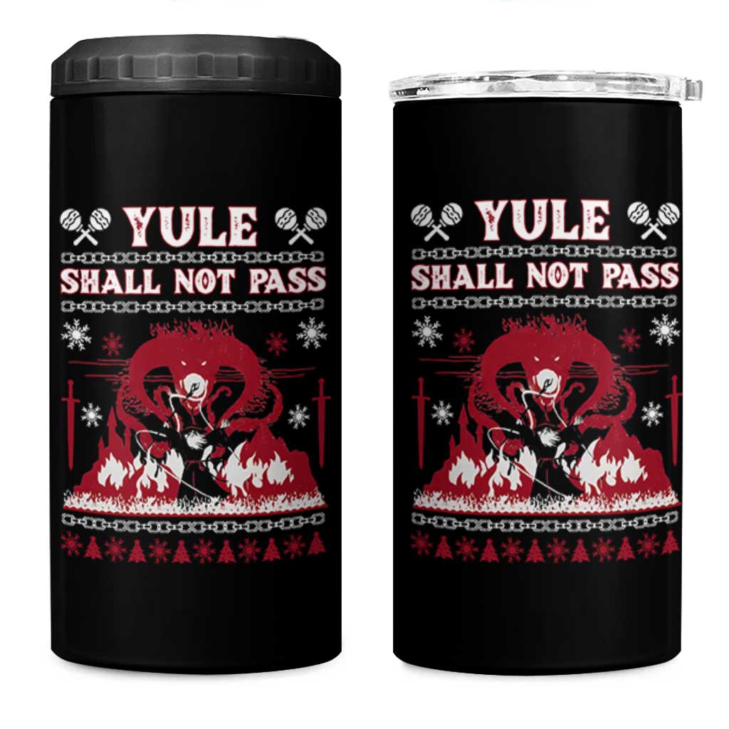 Christmas Yule Shall Not Pass 4 in 1 Can Cooler Tumbler Fantasy Movie Ugly Xmas - Wonder Print Shop