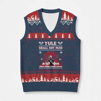 Xmas Yule Shall Not Pass V-Neck Knit Sweater Vest Fantasy Movie Ugly Xmas - Wonder Print Shop