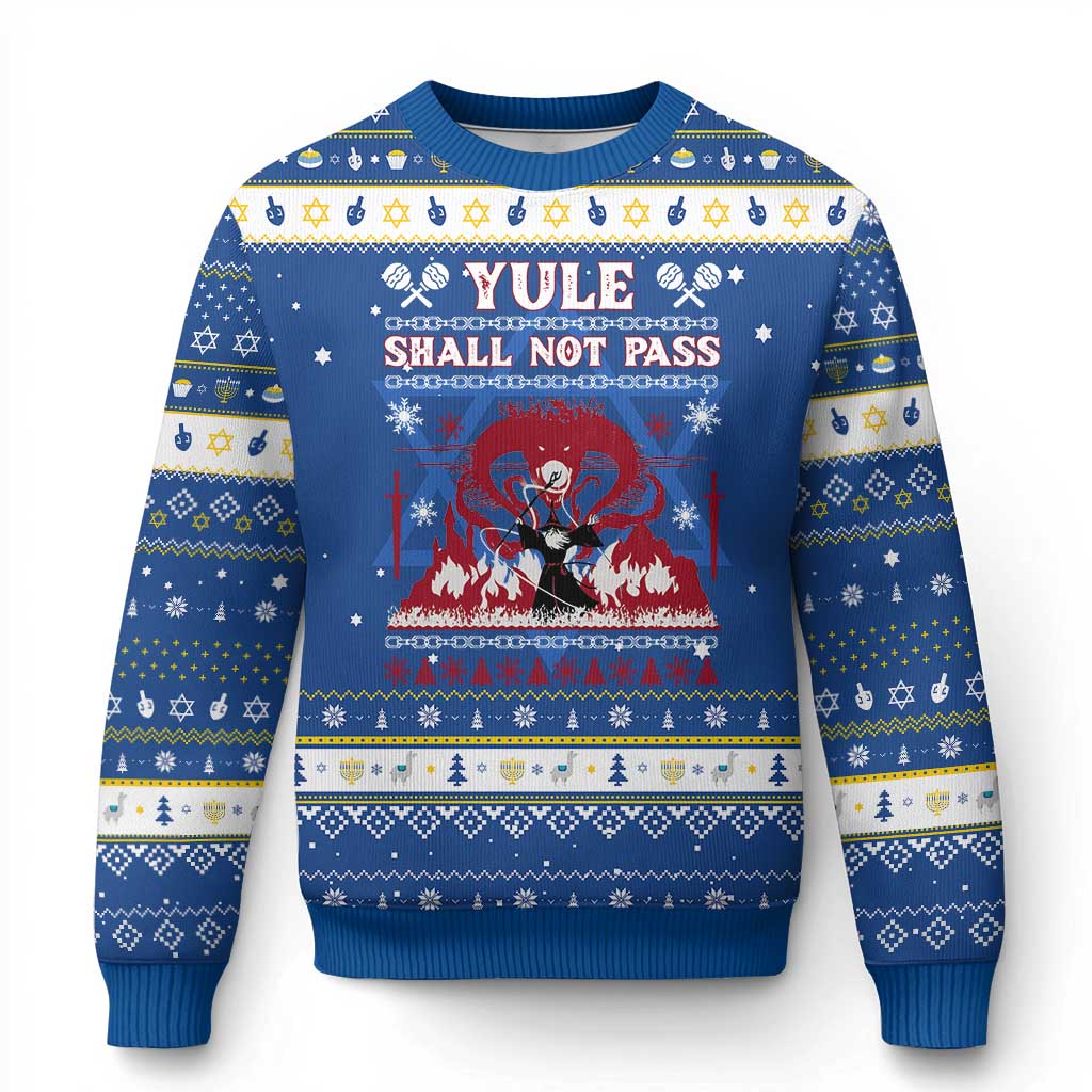 Christmas Yule Shall Not Pass Hanukkah Ugly Sweater Fantasy Movie Ugly Xmas - Wonder Print Shop