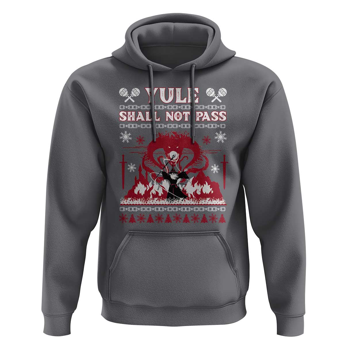 Christmas Yule Shall Not Pass Hoodie Fantasy Movie Ugly Xmas - Wonder Print Shop