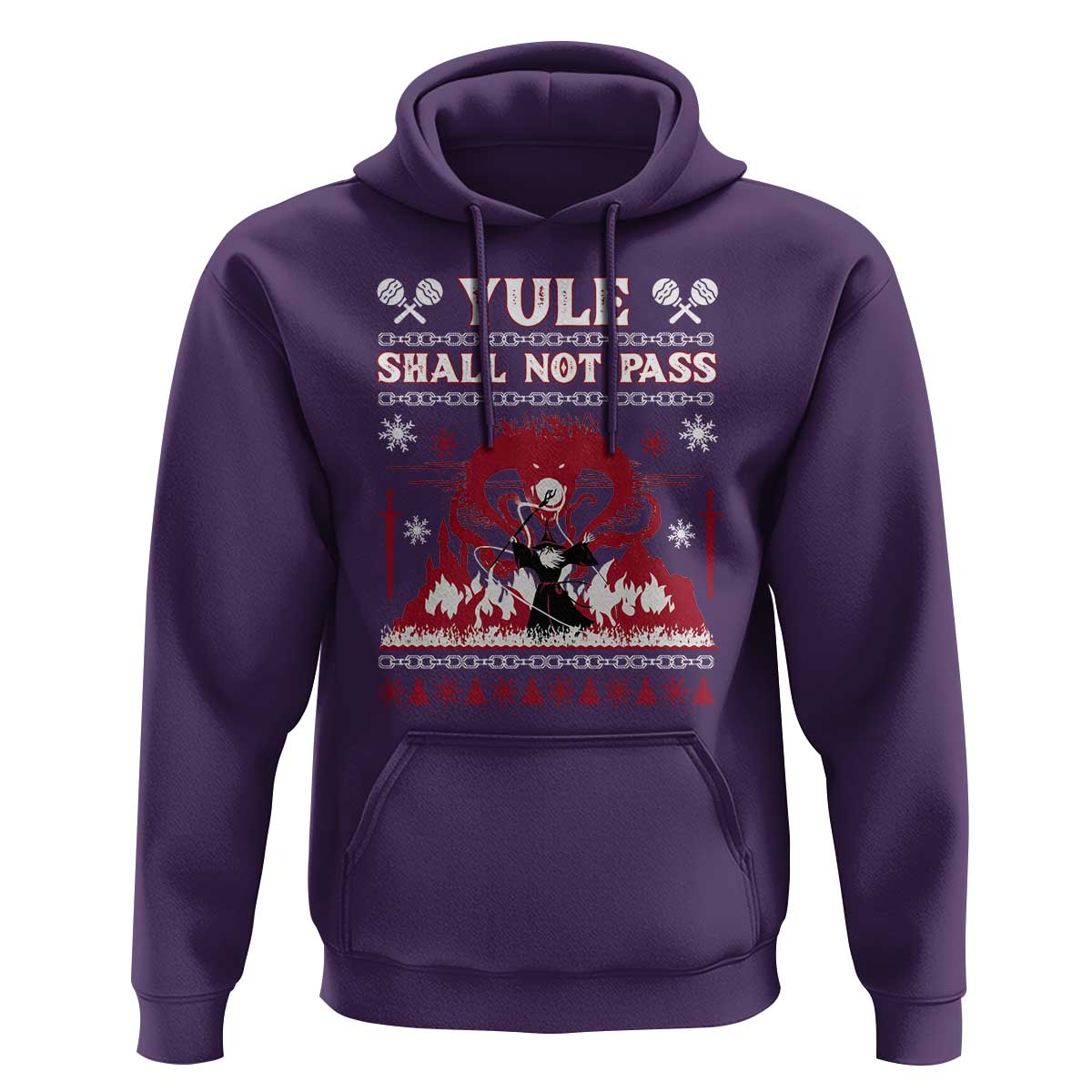 Christmas Yule Shall Not Pass Hoodie Fantasy Movie Ugly Xmas - Wonder Print Shop