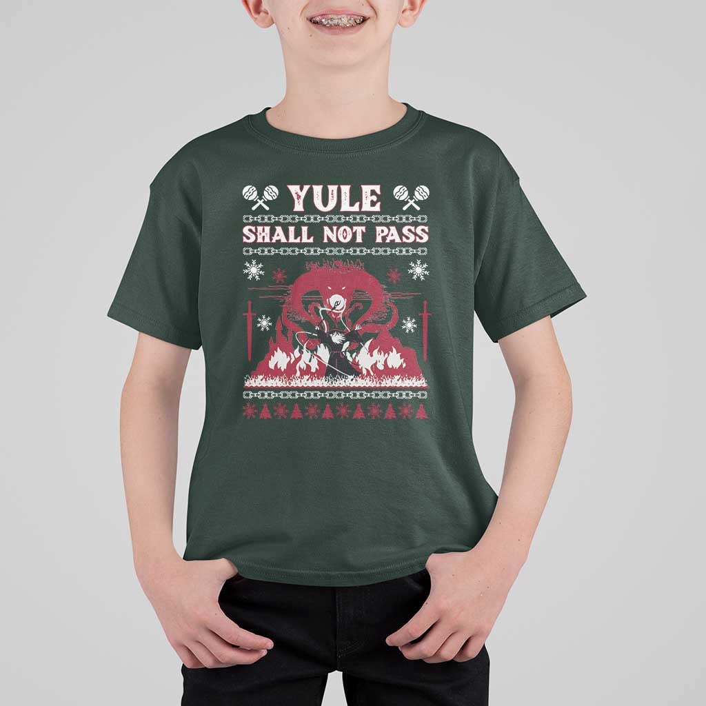 Christmas Yule Shall Not Pass T Shirt For Kid Fantasy Movie Ugly Xmas - Wonder Print Shop