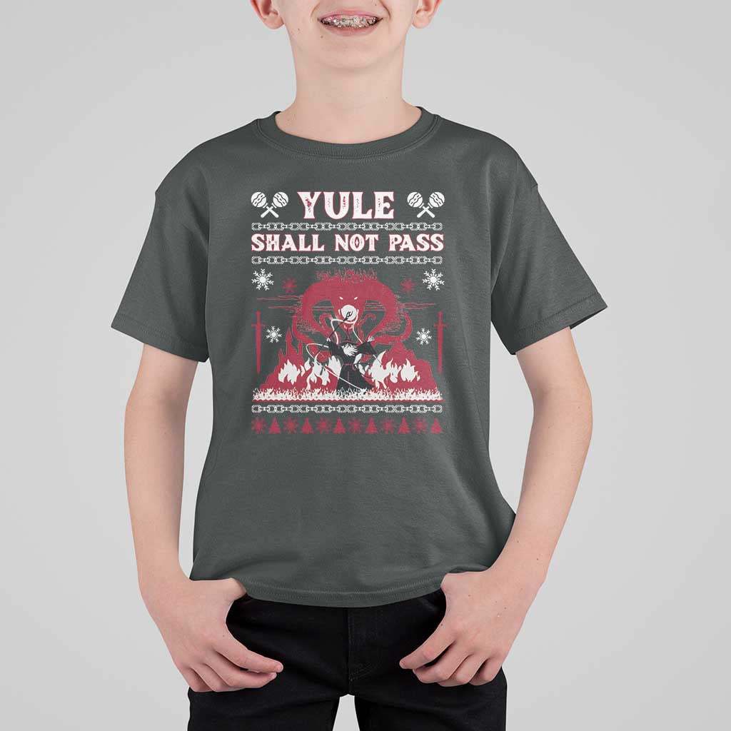 Christmas Yule Shall Not Pass T Shirt For Kid Fantasy Movie Ugly Xmas - Wonder Print Shop