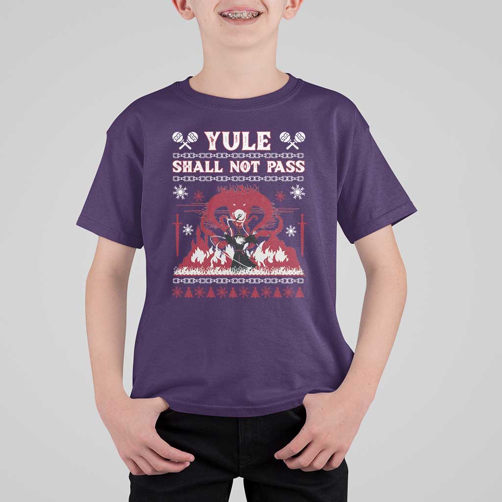 Christmas Yule Shall Not Pass T Shirt For Kid Fantasy Movie Ugly Xmas - Wonder Print Shop
