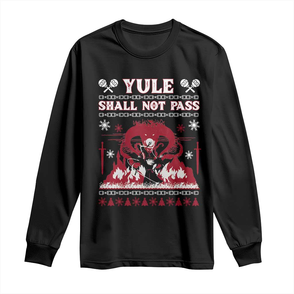 Christmas Yule Shall Not Pass Long Sleeve Shirt Fantasy Movie Ugly Xmas - Wonder Print Shop