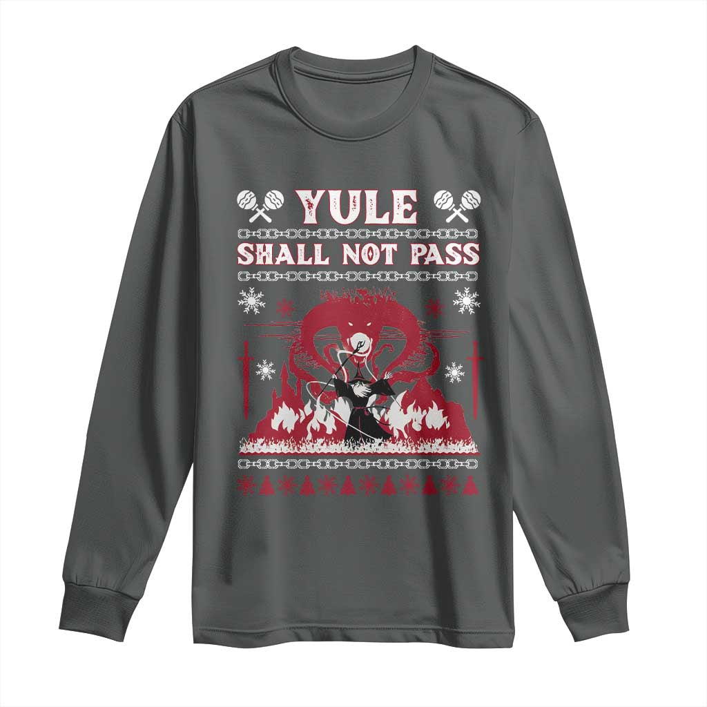 Christmas Yule Shall Not Pass Long Sleeve Shirt Fantasy Movie Ugly Xmas - Wonder Print Shop