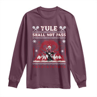 Christmas Yule Shall Not Pass Long Sleeve Shirt Fantasy Movie Ugly Xmas - Wonder Print Shop