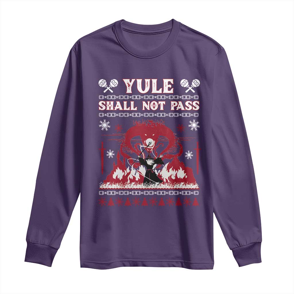 Christmas Yule Shall Not Pass Long Sleeve Shirt Fantasy Movie Ugly Xmas - Wonder Print Shop