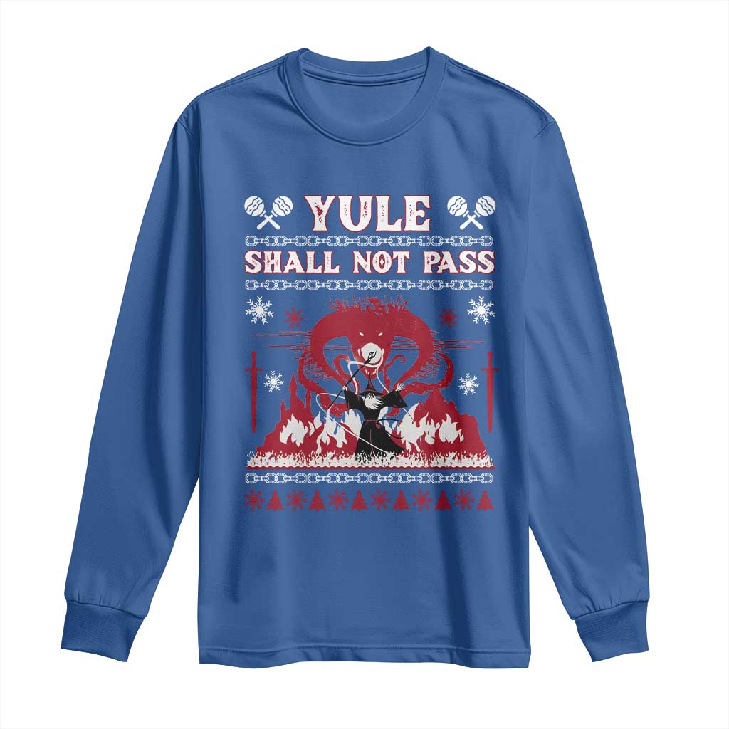 Christmas Yule Shall Not Pass Long Sleeve Shirt Fantasy Movie Ugly Xmas - Wonder Print Shop