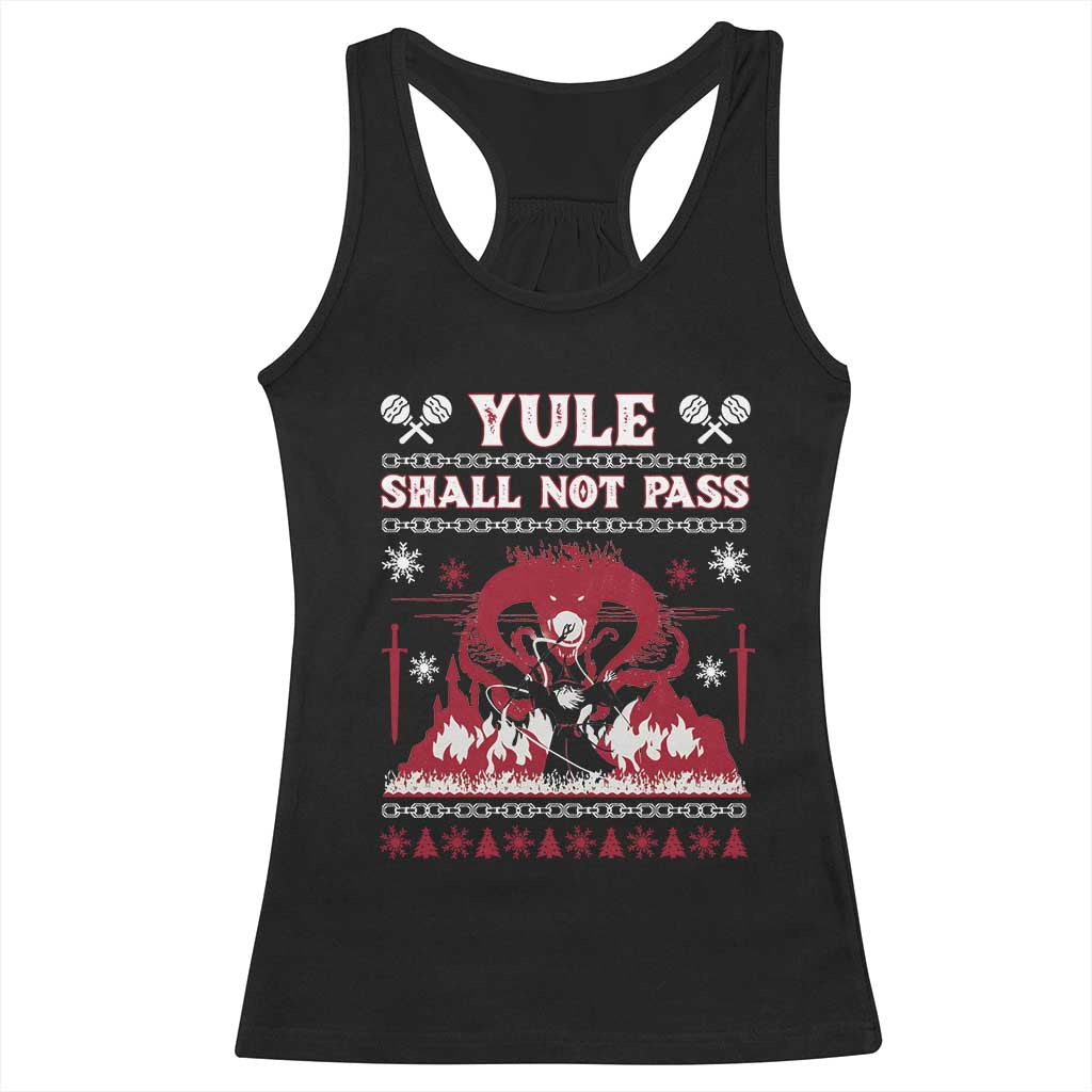 Christmas Yule Shall Not Pass Racerback Tank Top Fantasy Movie Ugly Xmas - Wonder Print Shop