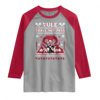Christmas Yule Shall Not Pass Raglan Shirt Fantasy Movie Ugly Xmas - Wonder Print Shop