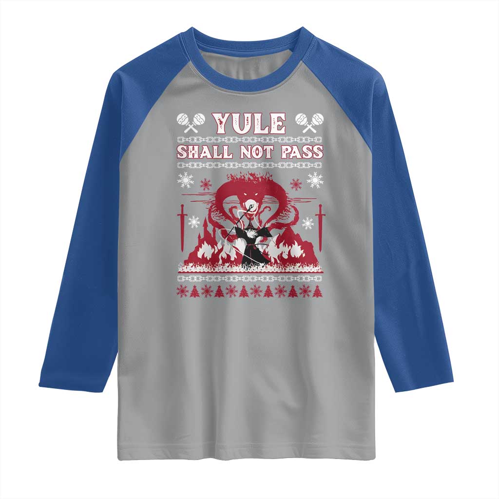 Christmas Yule Shall Not Pass Raglan Shirt Fantasy Movie Ugly Xmas - Wonder Print Shop