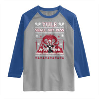 Christmas Yule Shall Not Pass Raglan Shirt Fantasy Movie Ugly Xmas - Wonder Print Shop