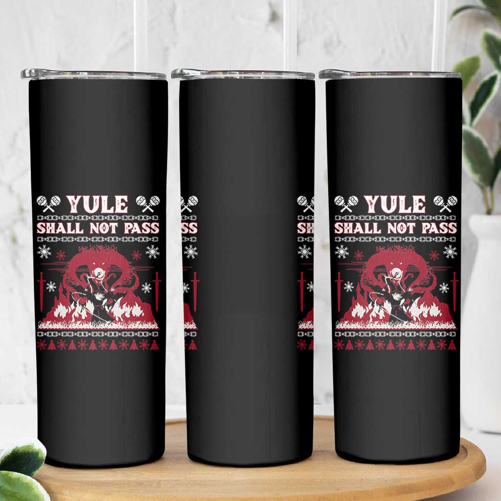 Christmas Yule Shall Not Pass Skinny Tumbler Fantasy Movie Ugly Xmas - Wonder Print Shop