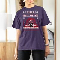 Christmas Yule Shall Not Pass T Shirt For Women Fantasy Movie Ugly Xmas - Wonder Print Shop