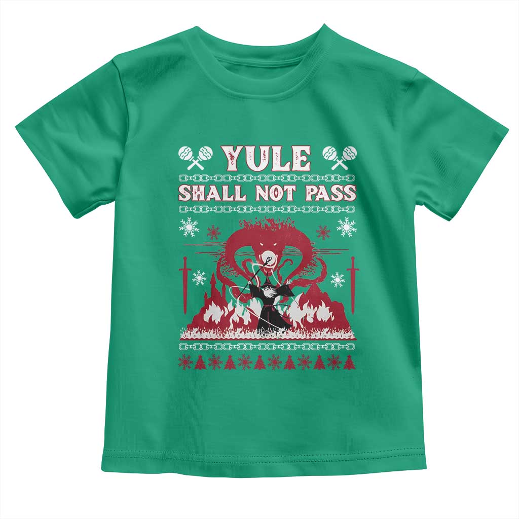 Christmas Yule Shall Not Pass Toddler T Shirt Fantasy Movie Ugly Xmas - Wonder Print Shop