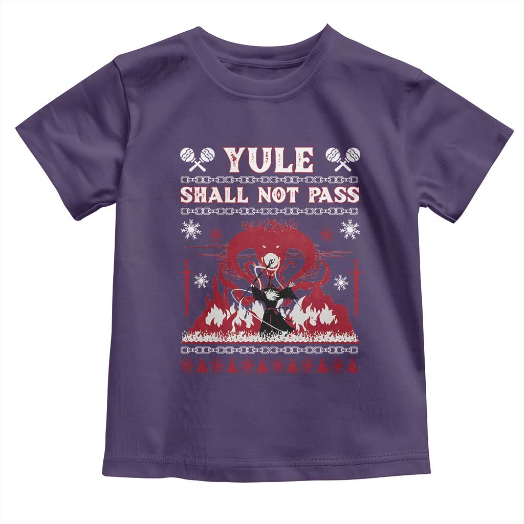 Christmas Yule Shall Not Pass Toddler T Shirt Fantasy Movie Ugly Xmas - Wonder Print Shop