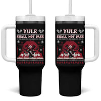 Christmas Yule Shall Not Pass Tumbler With Handle Fantasy Movie Ugly Xmas - Wonder Print Shop