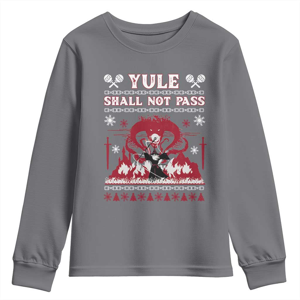 Christmas Yule Shall Not Pass Youth Sweatshirt Fantasy Movie Ugly Xmas - Wonder Print Shop