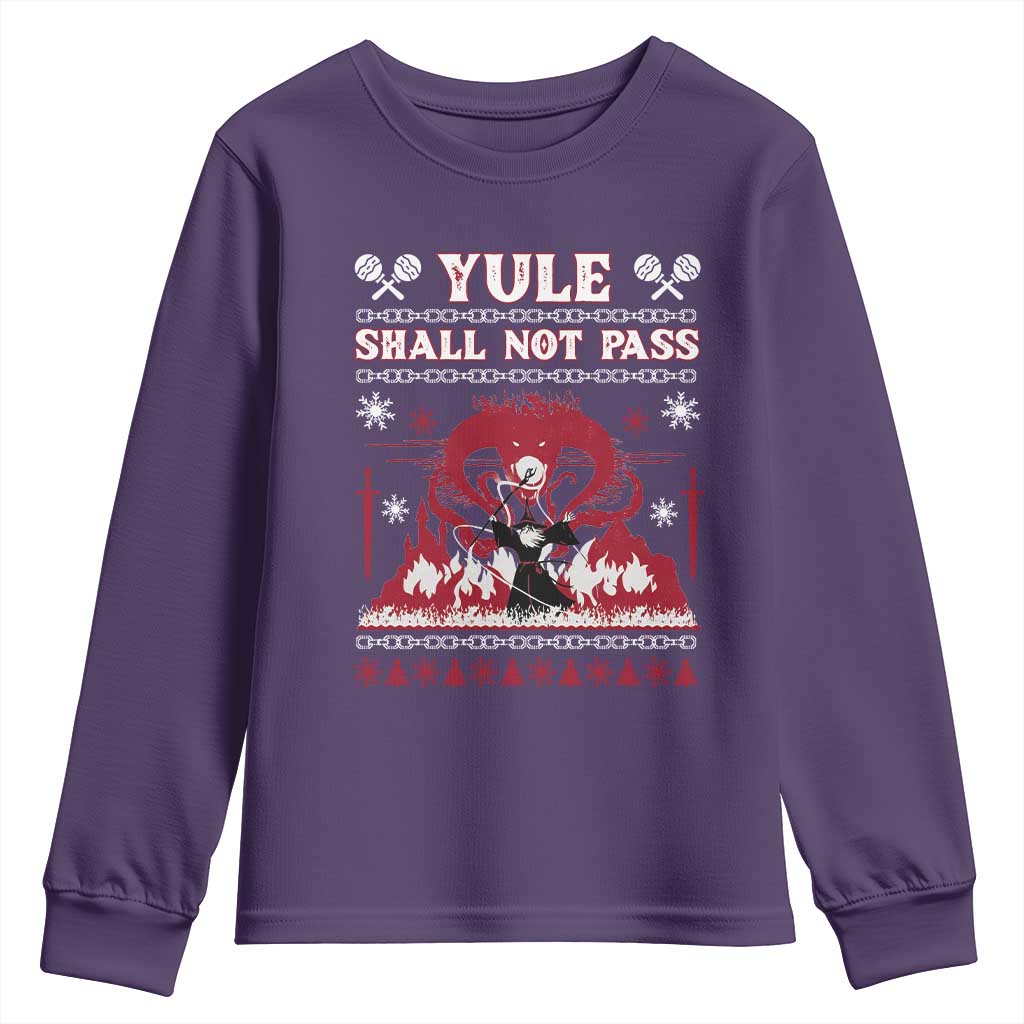 Christmas Yule Shall Not Pass Youth Sweatshirt Fantasy Movie Ugly Xmas - Wonder Print Shop