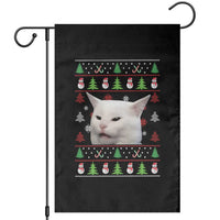 Woman Yelling At A Cat Ugly Christmas Garden Flag Funny Cat Meme Matching Couple Christmas Pajama - Wonder Print Shop