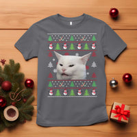 Woman Yelling At A Cat Ugly Christmas T Shirt Funny Cat Meme Matching Couple Christmas Pajama - Wonder Print Shop