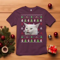 Woman Yelling At A Cat Ugly Christmas T Shirt Funny Cat Meme Matching Couple Christmas Pajama - Wonder Print Shop