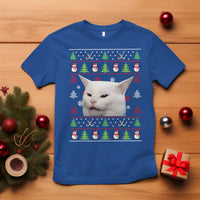 Woman Yelling At A Cat Ugly Christmas T Shirt Funny Cat Meme Matching Couple Christmas Pajama - Wonder Print Shop