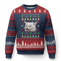 Woman Yelling At A Cat Ugly Xmas Ugly Christmas Sweater Funny Cat Meme Matching Couple Xmas Pajama - Wonder Print Shop